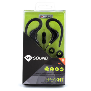 MELICONI MYSOUND SPEAK FIT IN-EAR (HOOK) STEREO HEADSET (WITH MICROPHONE)