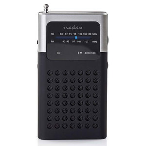 NEDIS RDFM1100GY FM Radio, 1.5 W, Pocket Size, Black / Grey
