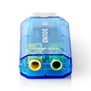 NEDIS USCR10051BU Sound Card, 3D sound 5.1, USB 2.0, Double 3.5 mm Connector