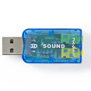 NEDIS USCR10051BU Sound Card, 3D sound 5.1, USB 2.0, Double 3.5 mm Connector