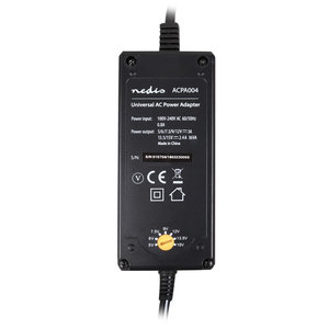 NEDIS ACPA004 Universal AC Power Adapter, 5/6/7.5/9/12/13.5/15 VDC, 2.4 A - 3.0