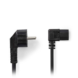 NEDIS CEGP10020BK30 Power Cable, Schuko Male Angled - IEC-320-C13 Angled, 3m, Bl