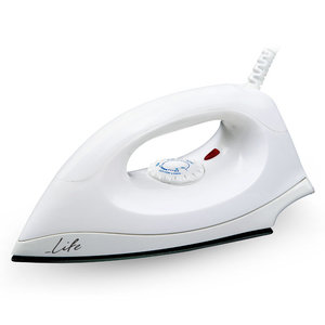 LIFE Pure White Dry Iron 1400W with teflon soleplate,white