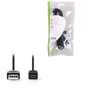 NEDIS CCGP60200BK20 USB 2.0 Cable A Male - Hirose Mini 4-pin Male, 2m, Black
