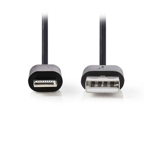 NEDIS CCGP39300BK10 Sync and Charge Cable Apple Lightning 8-pin Male-USB A Male,