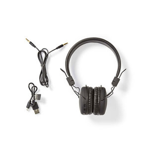 NEDIS HPBT1100BK Wireless Headphones, Bluetooth, On-ear, Foldable, Black