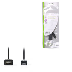 NEDIS CCGP60515BK02 USB 2.0 On-the-go Cable Micro B Male-A Female 0.2m Black