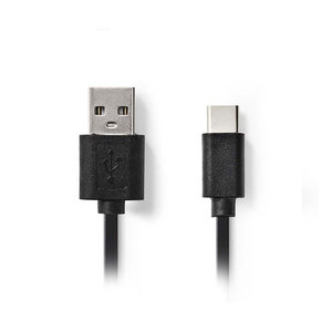 NEDIS CCGP60600BK01 USB 2.0 Cable Type-C Male-A Male 0.1m Black