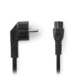 NEDIS CEGP10100BK20 Power Cable Schuko Male Angled-IEC-320-C5 2.0m Black