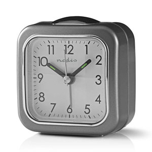 NEDIS CLDK005GY Analogue Desk Alarm Clock Light Grey
