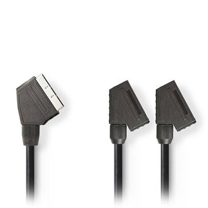 NEDIS CVGP31070BK02 SCART Cable SCART Male - 2x SCART Female 0.2 m Black