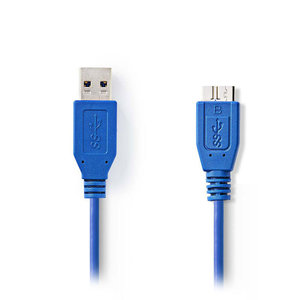 NEDIS CCGP61500BU05 USB 3.0 Cable A Male - Micro B Male 0.5m Blue