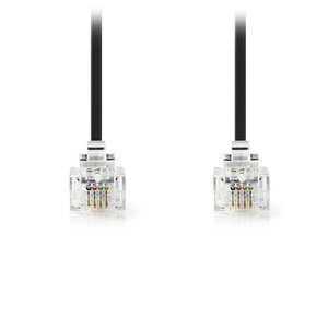 NEDIS TCGP90200BK20 Telecom Cable RJ11 Male - RJ11 Male 2.0 m Black