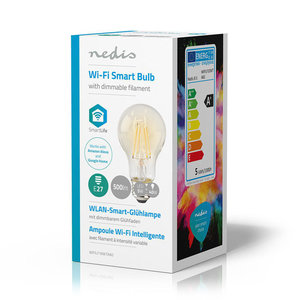 NEDIS WIFILF10WTA60 Wi-Fi Smart LED Bulb Filament E27 White A60
