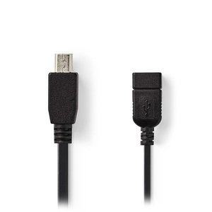 NEDIS CCGP60315BK02 USB 2.0 On-the-go Cable, Mini 5-pin Male - A Female, 0.2m, B