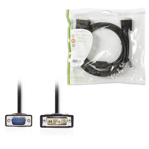 NEDIS CCGP32100BK20 DVI Cable DVI-A 12+5-Pin Male - VGA Male 2.0m Black