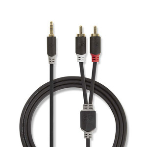 NEDIS CABW22200AT30 Stereo Audio Cable 3.5mm Male - 2x RCA Male 3.0m Anthracite