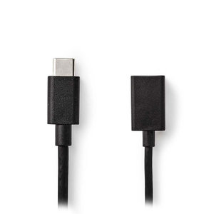 NEDIS CCGP61710BK02 USB 3.0 Cable Type-C Male - A Female 0.15m Black