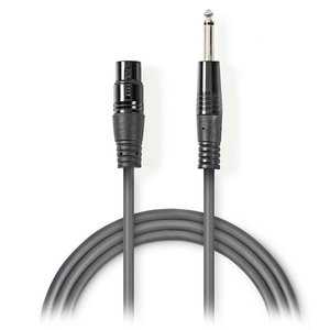 NEDIS COTG15120GY100 Unbalanced XLR Audio Cable XLR 3-pin Female - 6.35 mm Male