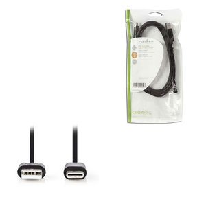 NEDIS CCGP60600BK20 USB 2.0 Cable Type-C Male - A Male 2.0m Black