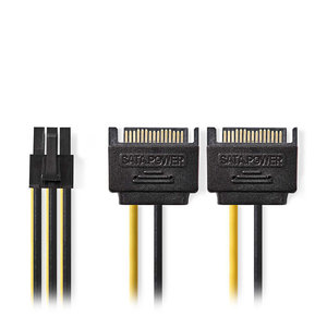 NEDIS CCGP74205VA015 Internal Power Cable 2x SATA 15-pin Male - PCI Express Fema