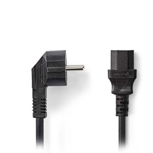 NEDIS CEGP10000BK100 Power Cable Schuko Male Angled - IEC-320-C13 10 m Black