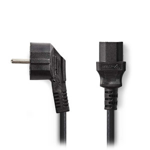 NEDIS CEGB10000BK20 Power Cable Schuko Male Angled - IEC-320-C13 2.0m Black