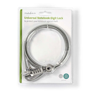 NEDIS NBLKD100ME Notebook Lock Digit 1.8 m Silver