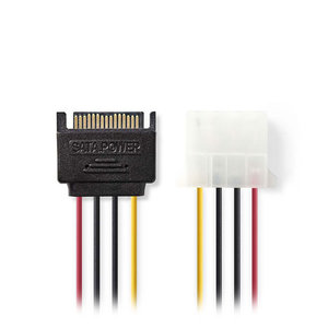 NEDIS CCGP73530VA015 Internal Power Cable SATA 15-pin Male - Molex Female 0.15m