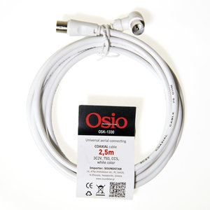 Osio OSK-1330 Ομοαξονικό καλώδιο κεραίας γωνιακό αρσενικό σε θηλυκό 2.5 m 75 Ω