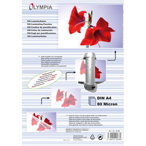 Olympia 9166 Φύλλα πλαστικοποίησης για Α4 σε κουτί 80 microns 100 τμχ