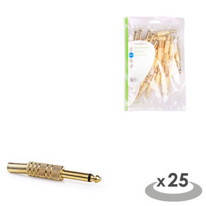 NEDIS CAVC23982GD Jack Connector Mono 6.35 mm Male 25 pieces Gold