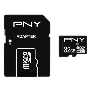 PNY P-SDU32G10PPL-GE 32GB MICRO-SD HC CLASS 10/UHS-I  U1+SD ADAPTER