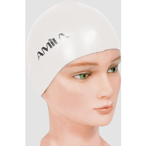 Σκουφάκι Κολύμβησης AMILA Medium Hair Λευκό