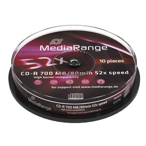 MEDIARANGE CD-R 52x 700MB/80min, cake box, 10τμχ