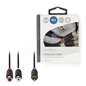 NEDIS CABW24010AT02 Subwoofer Cable RCA Male - 2x RCA Female 0.2 m Anthracite