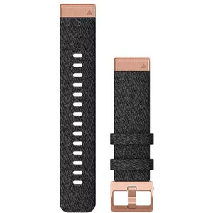GARMIN QuickFit 20 Heathered Black Nylon with Rose Gold Hardware Replacement Strap