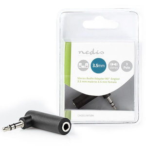 NEDIS CAGB22975BK Stereo Audio Adapter 3.5 mm Male - 3.5 mm Female 90° Angled 3-