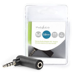 NEDIS CAGB22980BK Stereo Audio Adapter 3.5 mm Male - 3.5 mm Female 90° Angled 4-