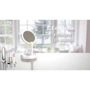 Πτυσσόμενος Διπλός Μεγεθυντικός Καθρέφτης με φωτισμό LED Cenocco CC-9050