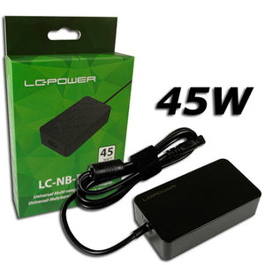 LC-POWER UNIVERSAL MULTI RANGE NOTEBOOK ADAPTER 45W 19-19,5V/1,58-2,37A/10 TIPS