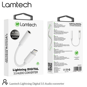 LAMTECH LIGHTNING ADAPTER CABLE AUDIO JACK 3,5MM WHITE