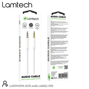 LAMTECH AUDIOCABLE BRAIDED 1m 3.5mm to 3.5mm SILVER