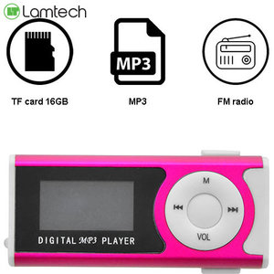 LAMTECH DIGITAL MP3 PLAYER 16GB WITH FM RADIO FUCHSIA