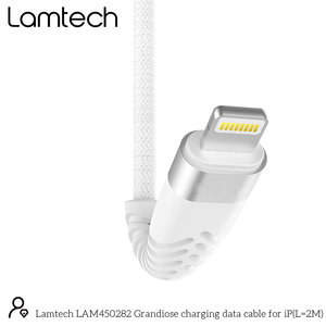 LAMTECH LIGHTNING TO USB HIGH QUALITY UNBREAKABLE CABLE SILVER 2M