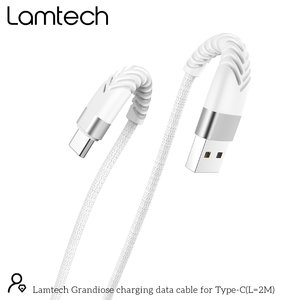 LAMTECH TYPE-C V2,0 HIGH QUALITY UNBREAKABLE CABLE SILVER 2M