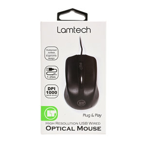 LAMTECH WIRED OPTICAL MOUSE 1000DPI BLACK