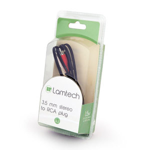 LAMTECH 3,5MM STEREO TO RCA PLUG CABLE 1,5M RETAIL PACK