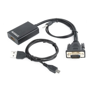 CABLEXPERT VGA TO HDMI ADAPTER CABLE 0,15M BLACK