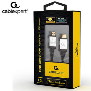 CABLEXPERT 4K HIGH SPEED HDMI CABLE WITH ETHERNET 'SELECT PLUS SERIES' 1,5M